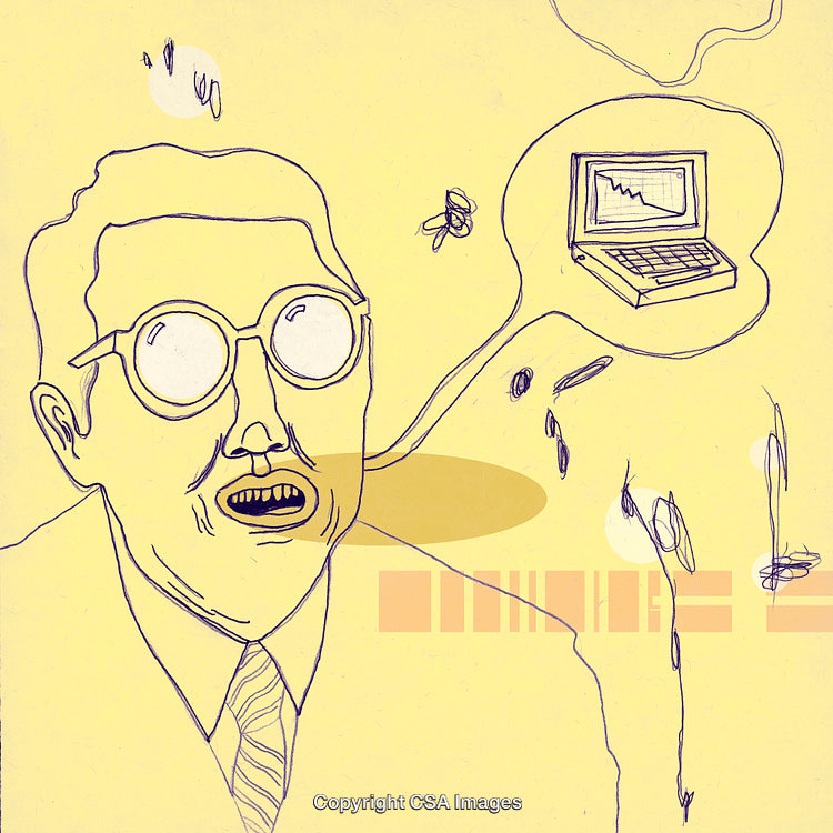 Abstract Artistic Illustration of a Mindful Computer In Thought