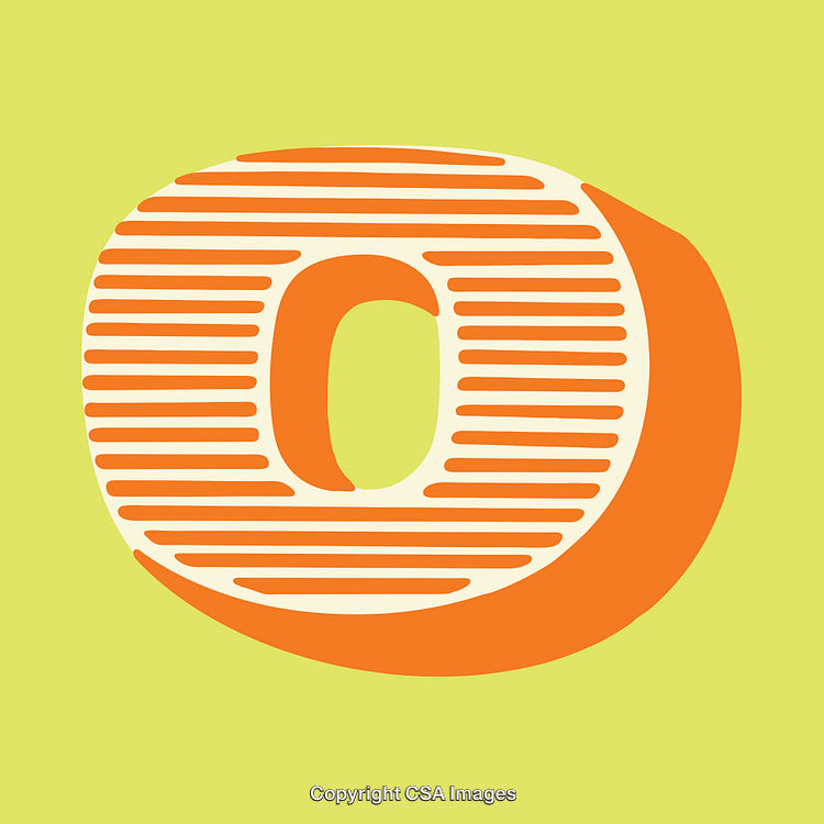 Creative Typography Featuring the Letter O on a Vibrant Background