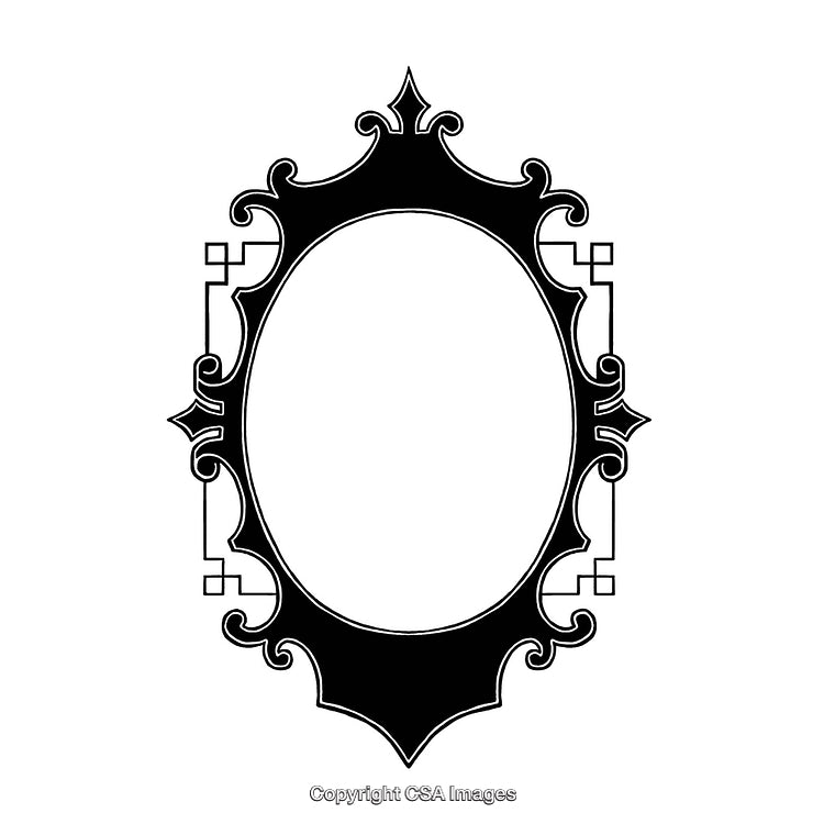 Ornate Black and White Frame with Elegant Decorative Design Elements