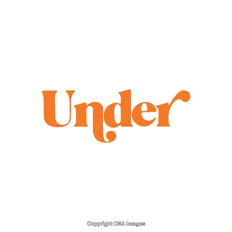 Flat Minimal Typography Design of the Word Under in Orange