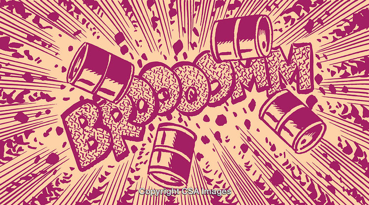 Explosive Comic Book Action Illustration with Dynamic Exploding Elements