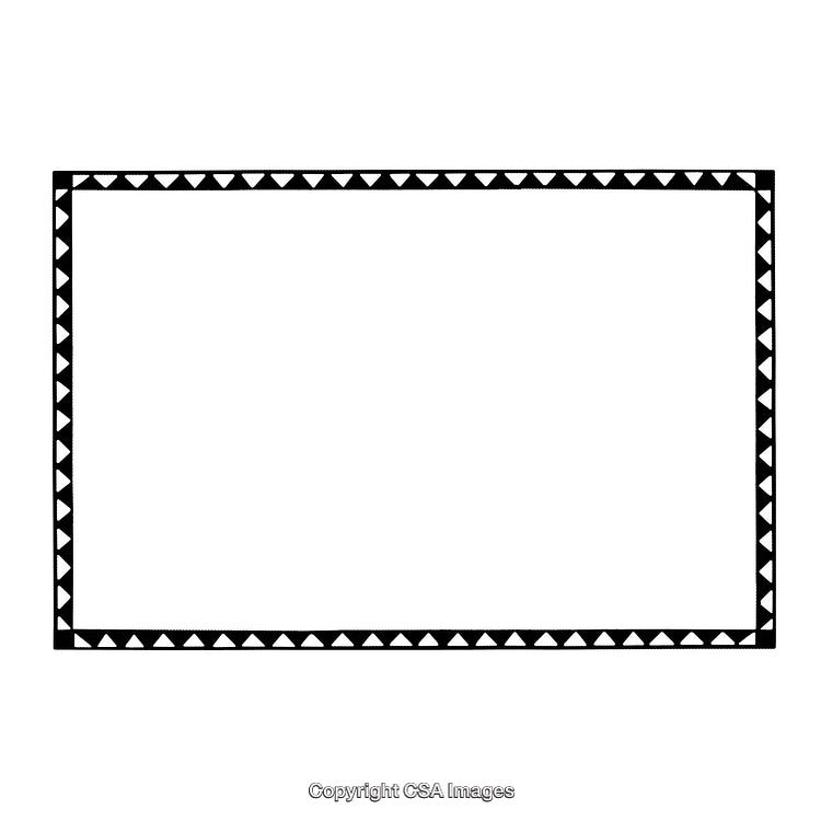 Geometric Black and White Border with Decorative Triangular Pattern