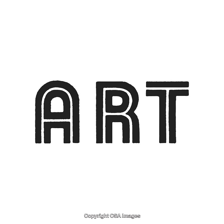 Minimalist Black-and-White Typography Artwork Spelling the Word ART