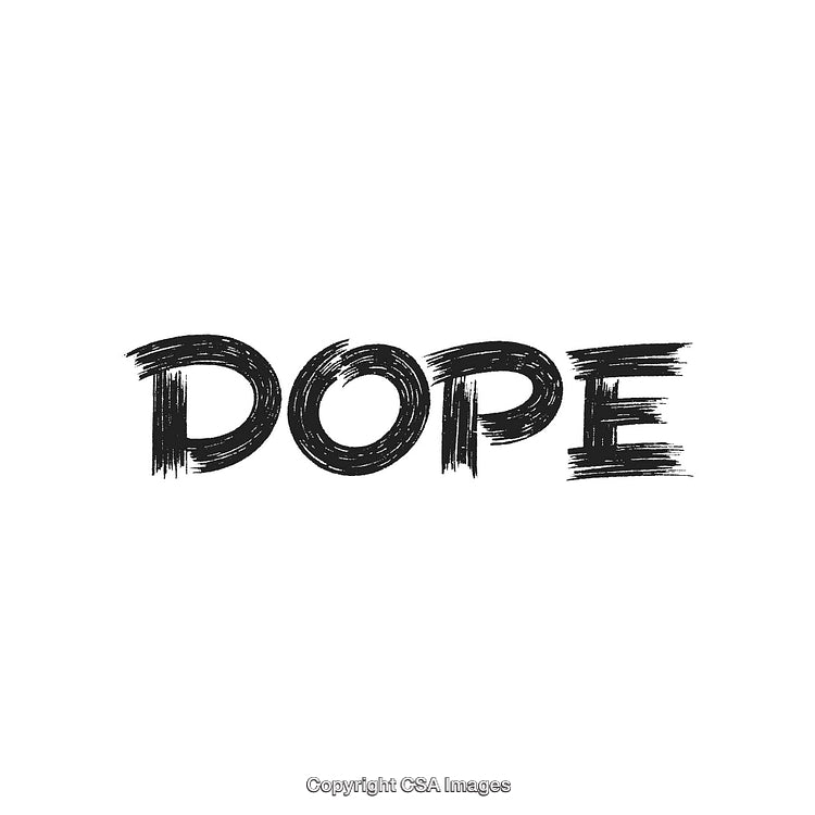Modern Grunge Handwritten Typography Featuring the Word 'Dope' in Black Brush Design