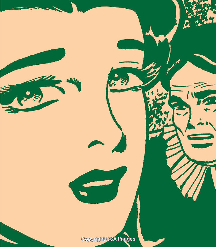 Vintage Pop Art Style with Emotional Expressions in Bold Colors