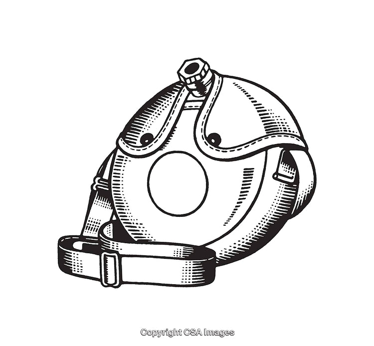 Vintage Line Art Illustration of a Water Canteen with Strap