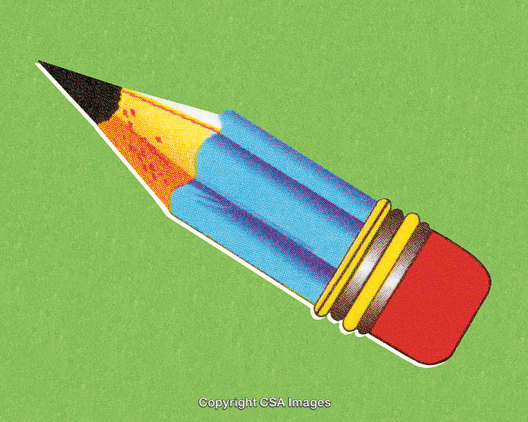 Vibrant Illustration of a Pencil on a Bright Green Background