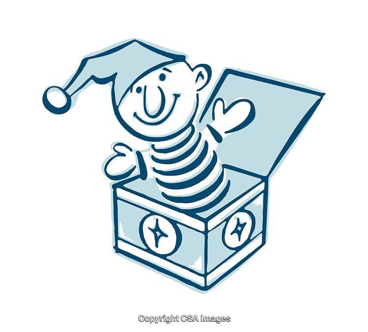 Illustration of a Jack-in-the-Box with a Cheerful Expression