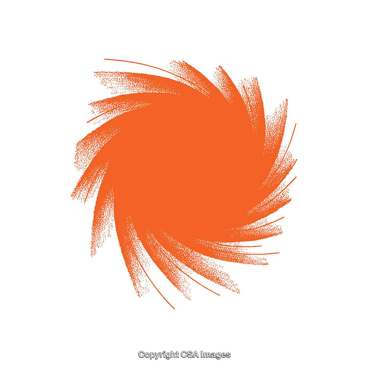 Abstract Orange Spiral Design on a Clean White Background