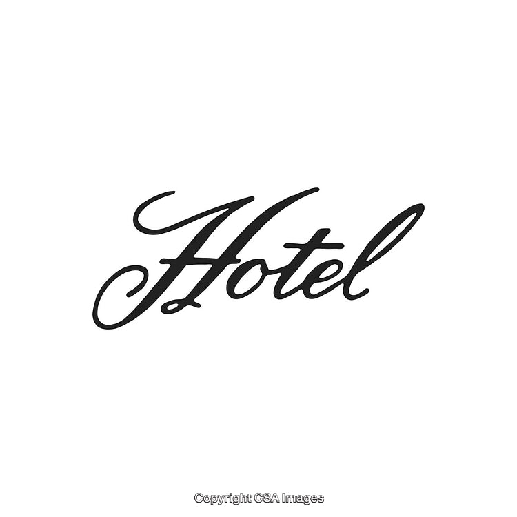 Elegant Decorative Script Signage Displaying the Word Hotel