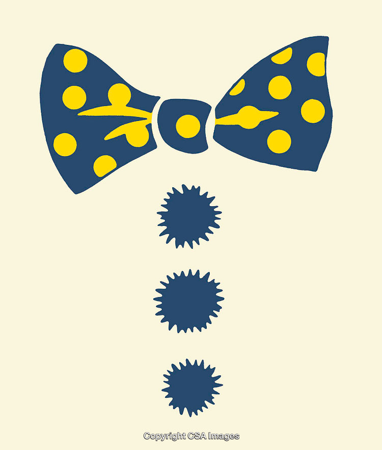 Colorful Bow Tie with Polka Dots and Decorative Elements