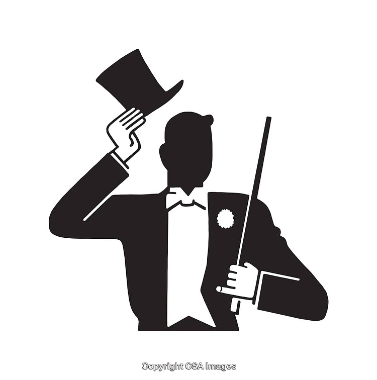 Elegant Silhouette Art of Gentleman with Hat and Cane