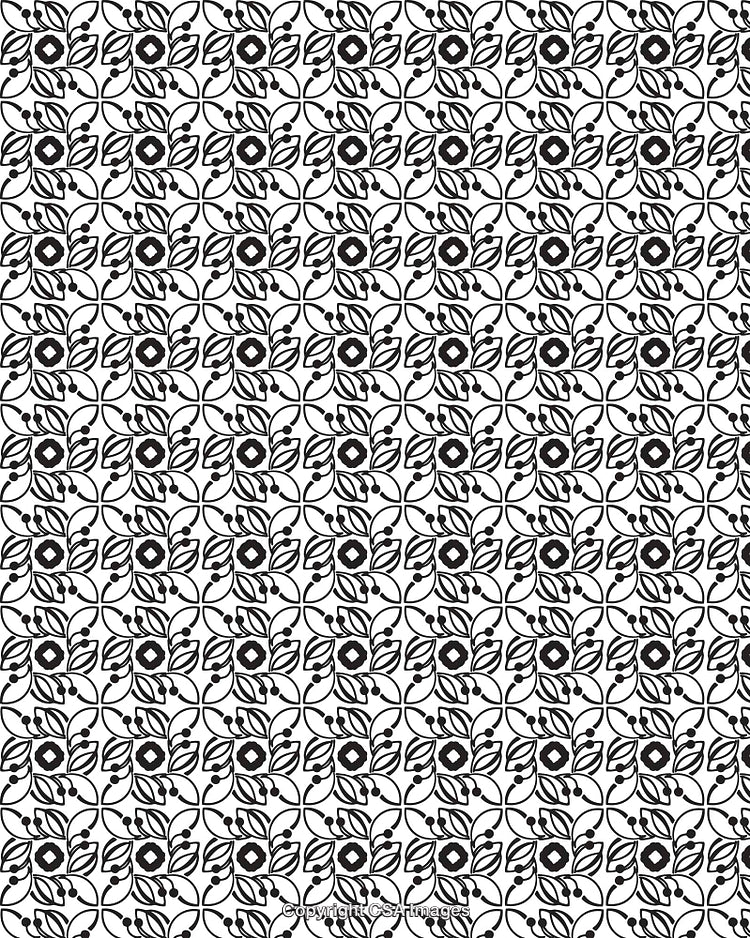 Seamless Black and White Floral Pattern for Elegant Decorative Backgrounds