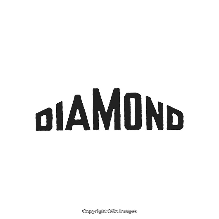 Vintage Diamond Logo Design with Bold Black Lettering on White Background