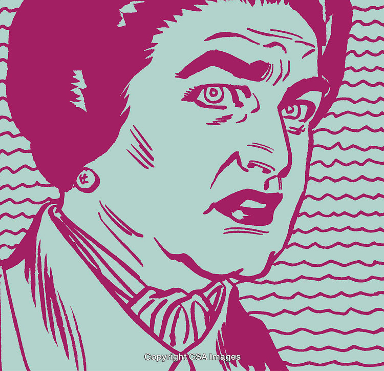 Abstract Pop Art Portrait in Bold Pink and Aqua Tones