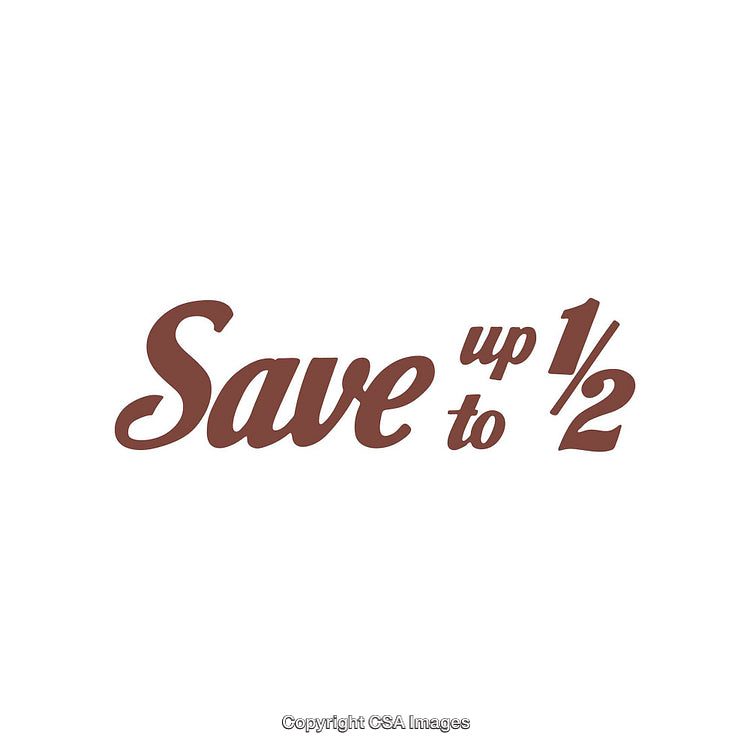 Minimalist Discount Design Featuring Save Up To Half Text