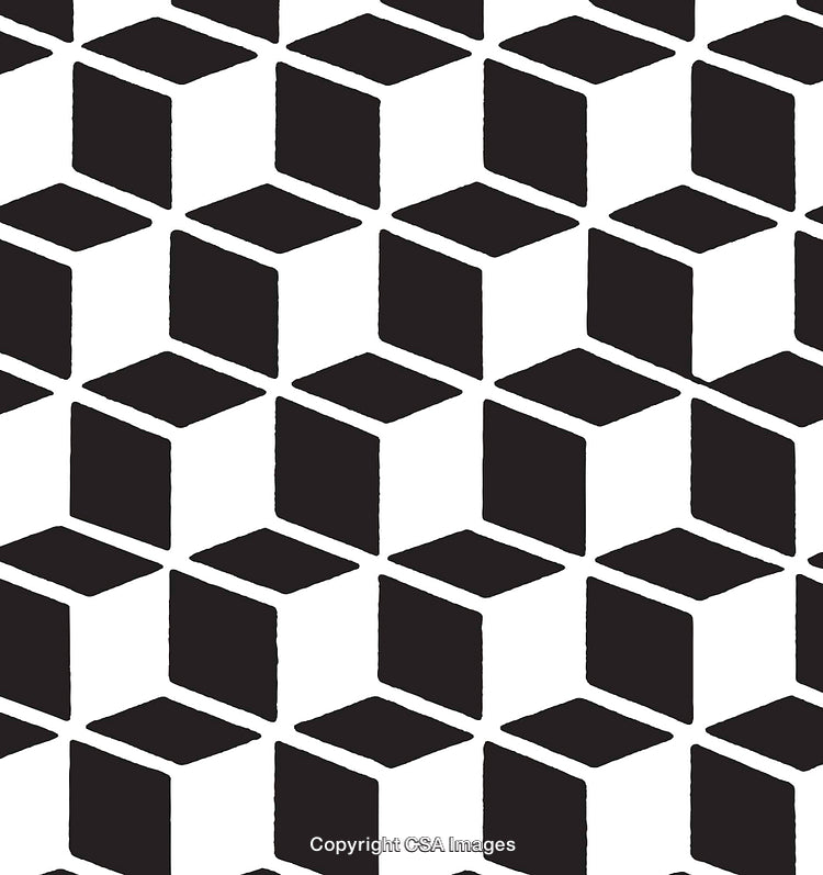 Abstract Black and White Geometric Cube Pattern Background Design