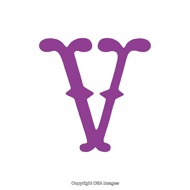 Stylized Purple Letter V on a Clean White Background