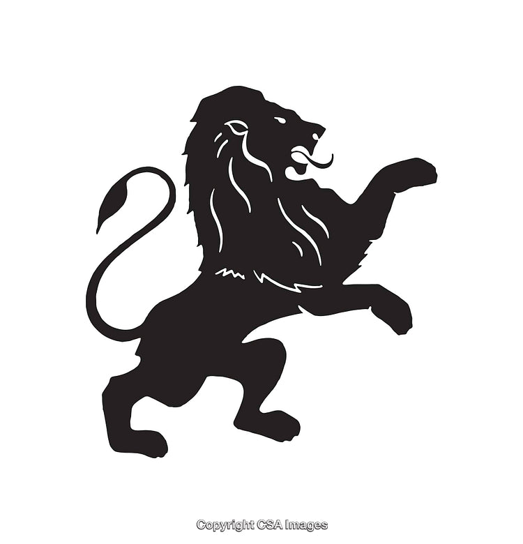 Graceful Black And White Lion Silhouette Symbolizing Courage And Strength