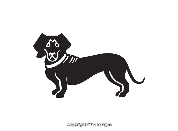 Silhouette Illustration of a Standing Dog in Minimalist Design Style