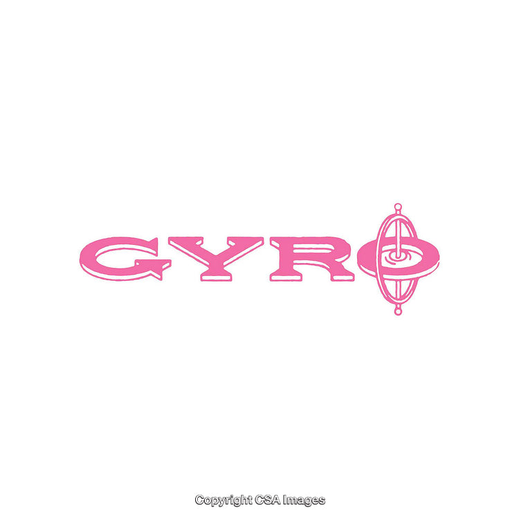 Pink Gyro Text Logo with Gyroscope Element in Bold Style