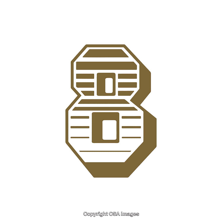 Number Eight Symbol in Bold Stylized Design with Modern Aesthetic