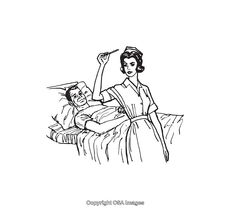 Nurse Checking Patient's Temperature in a Hospital Setting