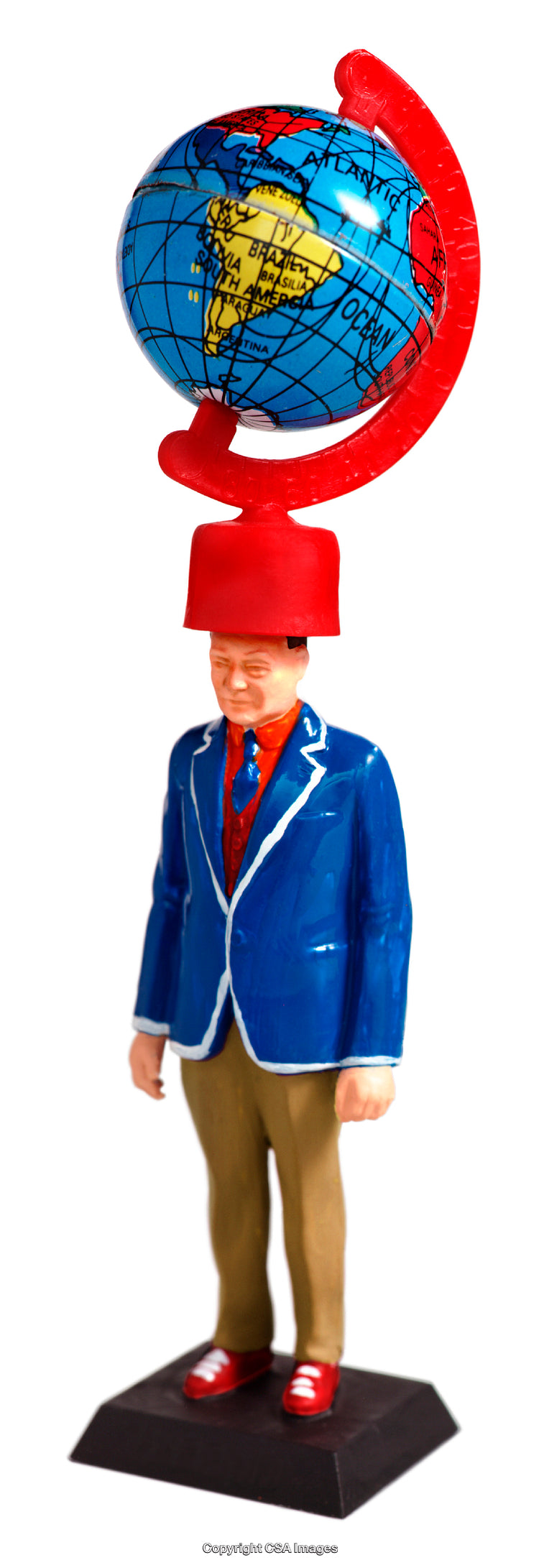 Plastic Figurine with Globe Hat as a Representation of World Knowledge