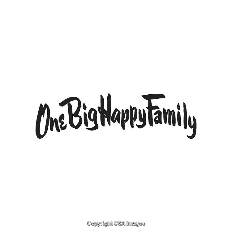 Handwritten Font Style Showcasing Unity and Multi-Generational Connection Concept