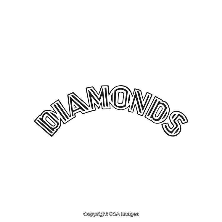 Stylized Typography Featuring the Word 'Diamonds' in an Arched Layout