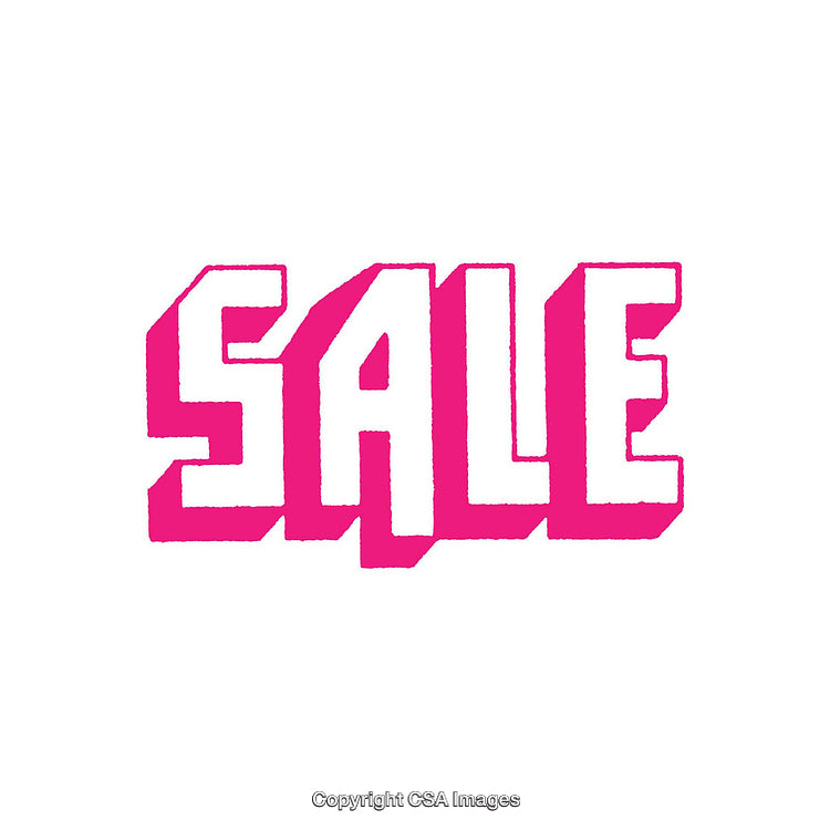 Bright Pink Promotional Sale Text on White Background