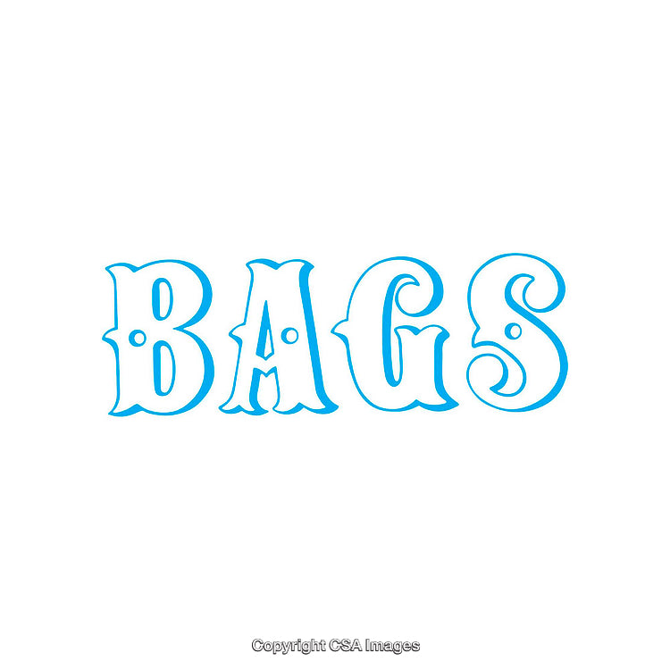 Elegant Typography Highlighting the Word 'Bags' in Stylish Blue Font
