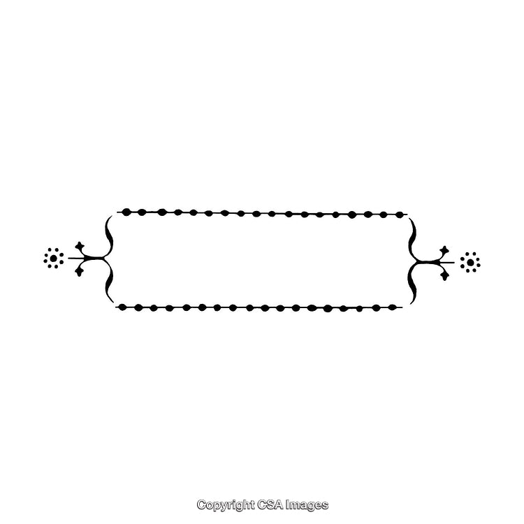 Ornamental Black and White Retro Border With Floral Details
