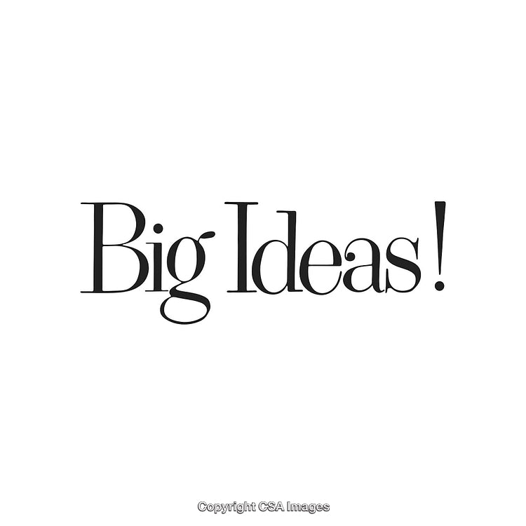 Inspirational Message Featuring The Phrase 'Big Ideas' on White Background