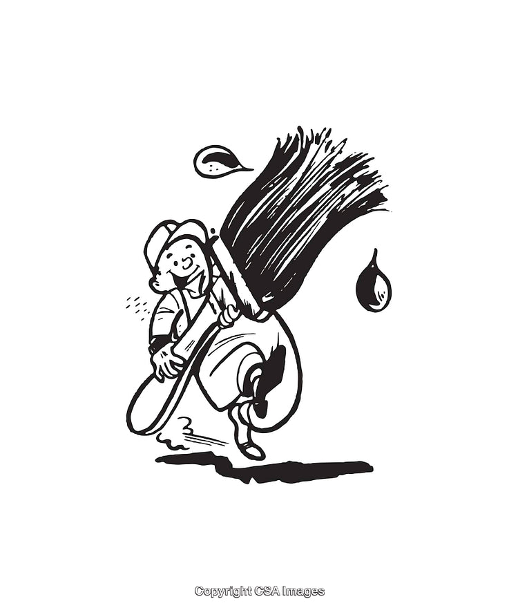 Black and White Line Art of Figure in Action with Dynamic Styling