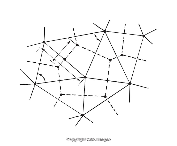 Abstract Black and White Diagram Illustrating Geometric Connections and Relationships