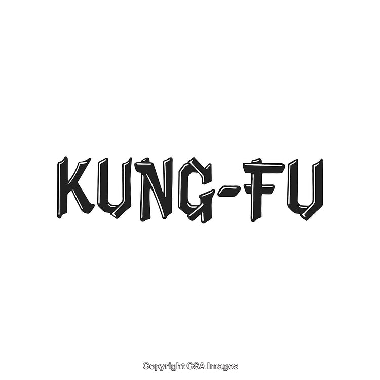 Kung Fu Logo Design in Black Text on White Background for Martial Arts