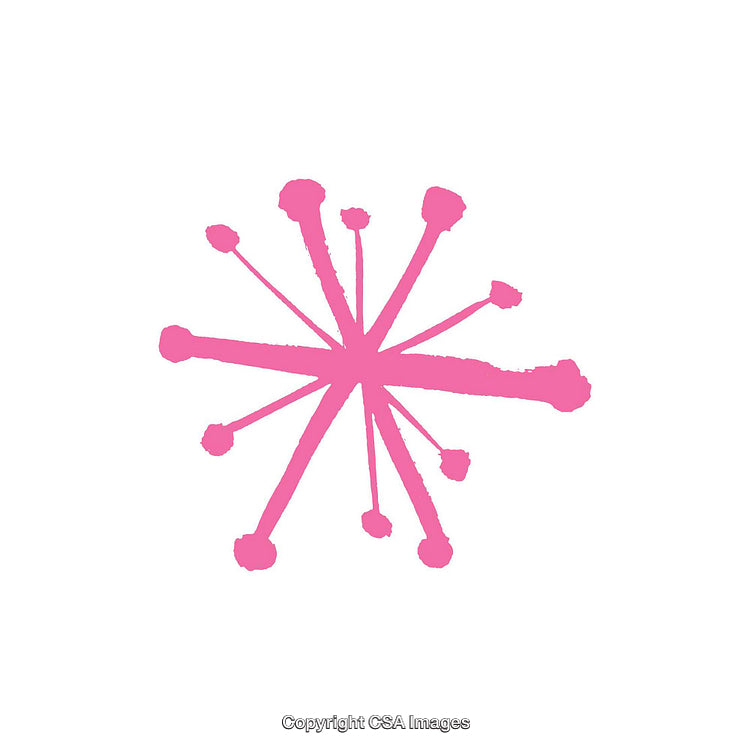 Pink Abstract Graphic of a Starburst Shape on White Background