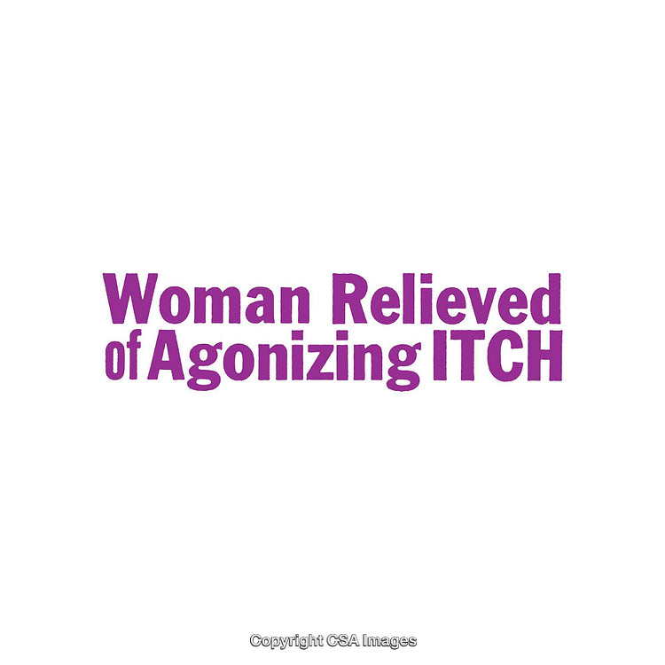 Bold Purple Text Promoting Relief from Agonizing Sensations on a White Background