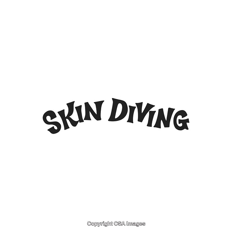 Boldly Styled Text Design Featuring 'Skin Diving' in Black on White Background