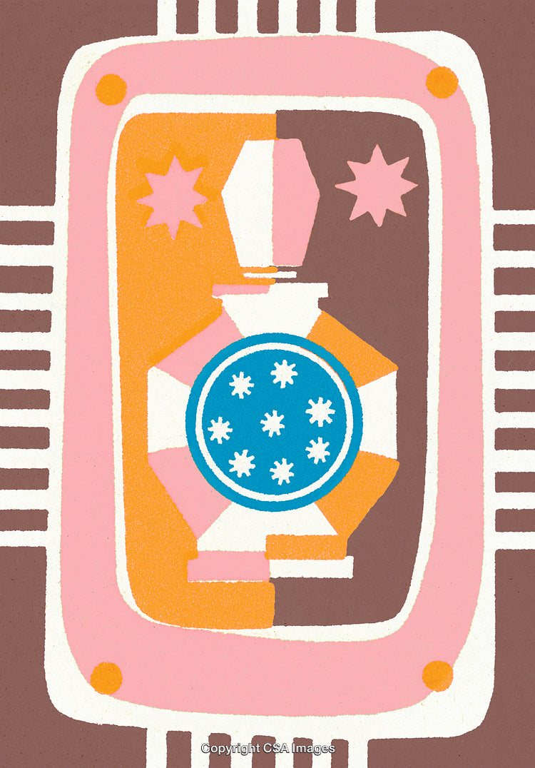 Abstract Colorful Perfume Bottle Artwork with Geometric Patterns