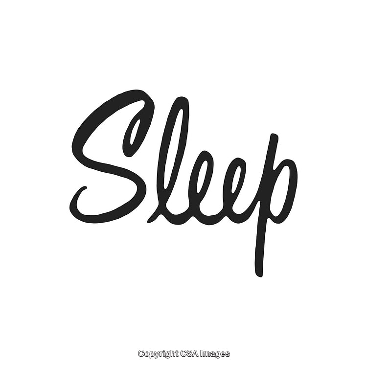 Handwritten Script of the Word 'Sleep' in Stylish Black Design