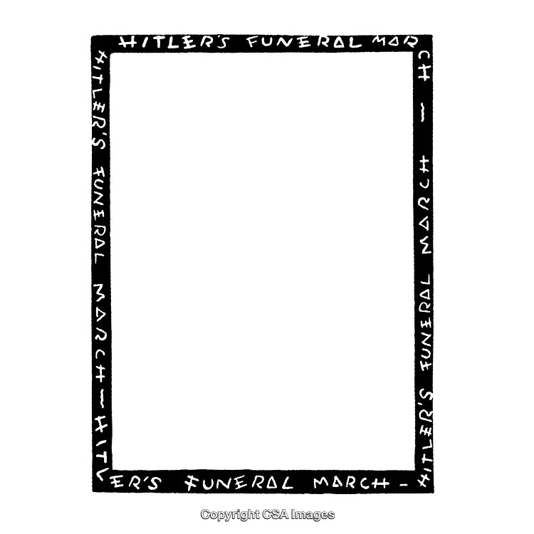Black and White Decorative Border with Abstract Text Elements