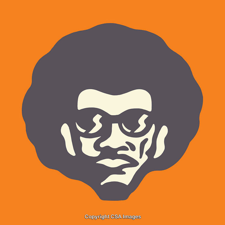 Stylized Retro-Inspired Illustration of a Man's Face in Vintage Art Style