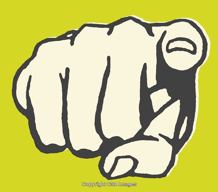 Illustration of a Pointing Hand Gesture on a Vibrant Green Background