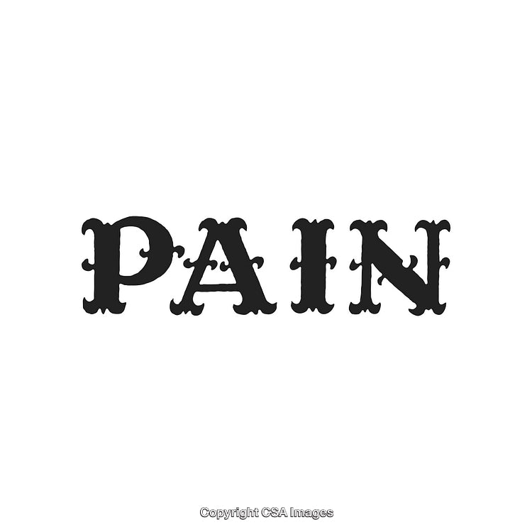 Illustrative Representation of the Word Pain in a Creative Typeface