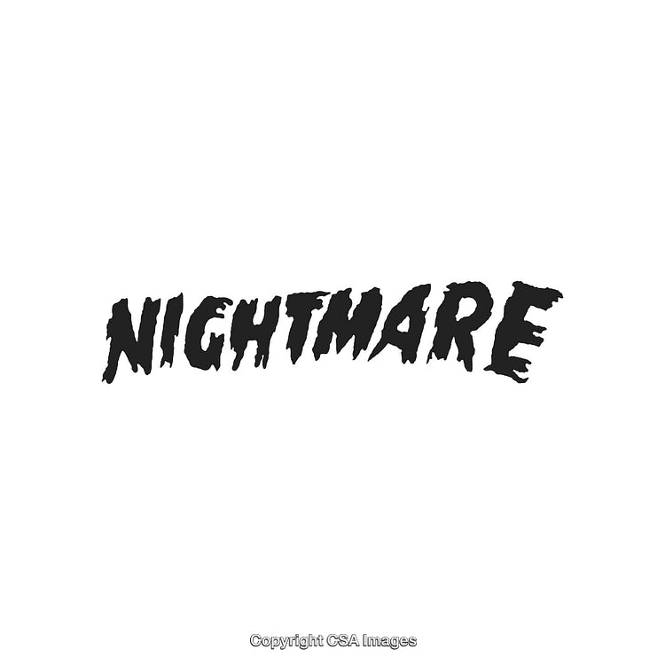 Stylized Nightmare Text in Black Font on White Background