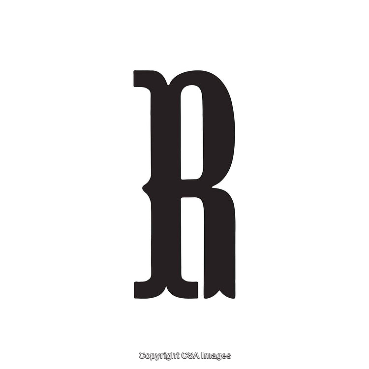 Stylized Sans-Serif Letter R Rendered in Minimalist Black Design