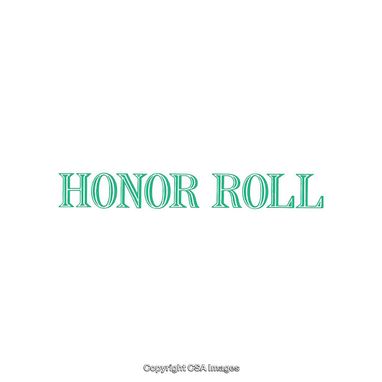 Green Honor Roll Text on White Background with Bold Typeface