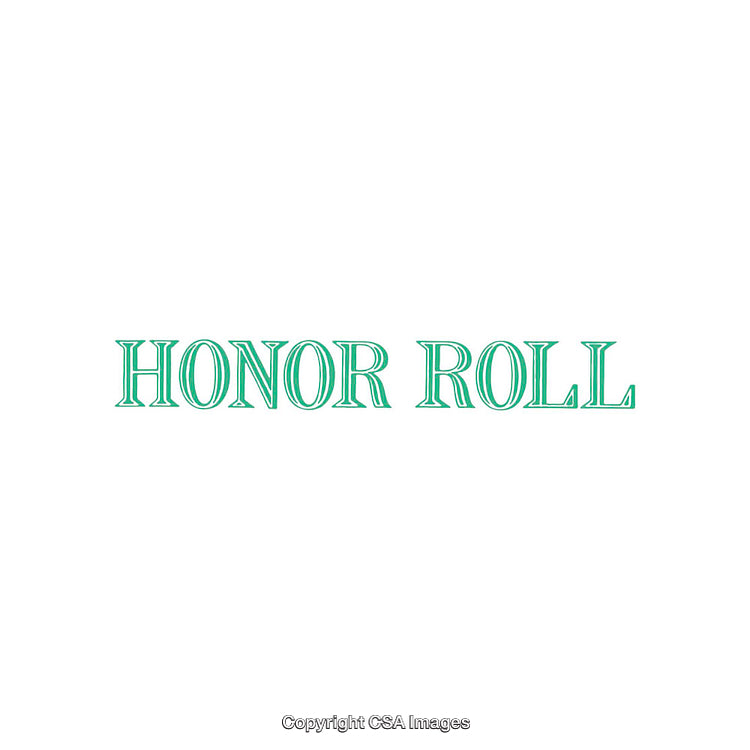 Green Honor Roll Text on White Background with Bold Typeface